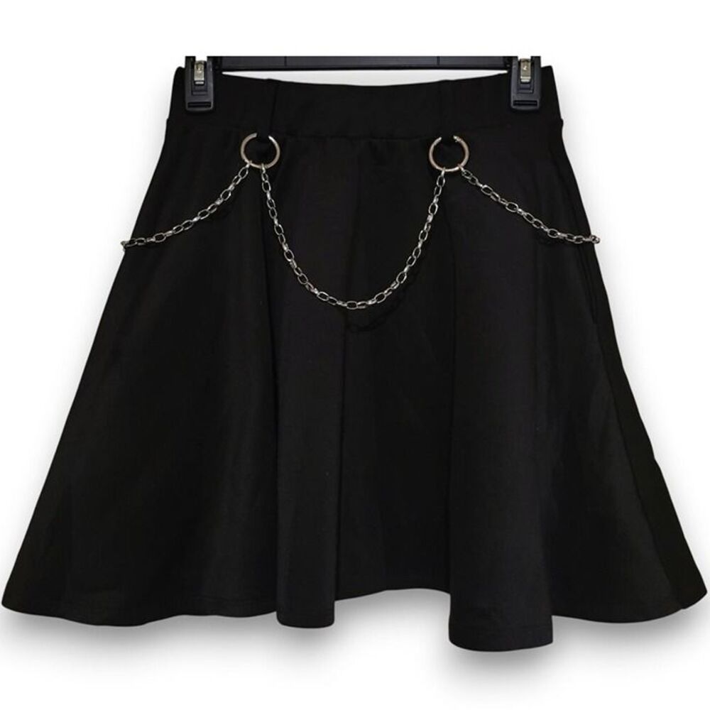 Lot of 3 Skater Skirts 2 Hot Topic 1 Unbranded Black Metal Belt Medium - Picture 3 of 6